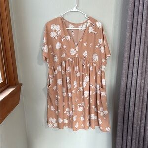 Floral V-Neck Dress with Pockets